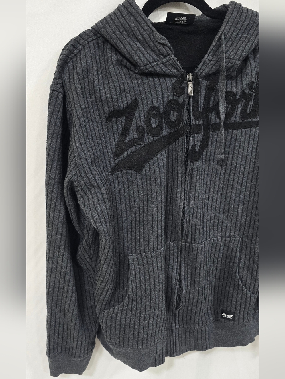 Zoo York Y2K 2000s zip up hoodie men XL spell out graphic skate street grunge - Picture 2 of 7